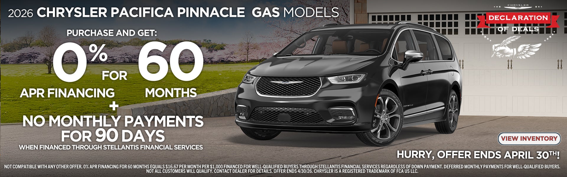 2026 Chrysler Pacifica Pinnacle Gas Offer
