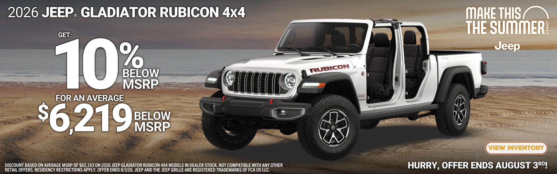 2026 GLADIATOR RUBICON OFFER